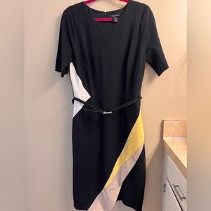 WHBM Black Dress with Belt Sz 14